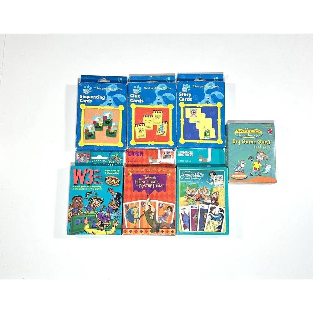 Vintage 90s Card Game Lot of 7 - Blue's Clues Wild Thornberrys Disney W3 Game